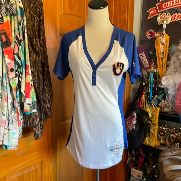 Milwaukee Brewers Cool Base BREW CREW Women’s Top Size M - Picture 1 of 9